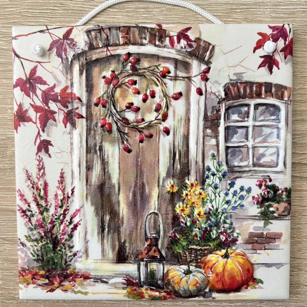 ✨ Dlaždice zdobená technikou Decoupage 3D ✨💜