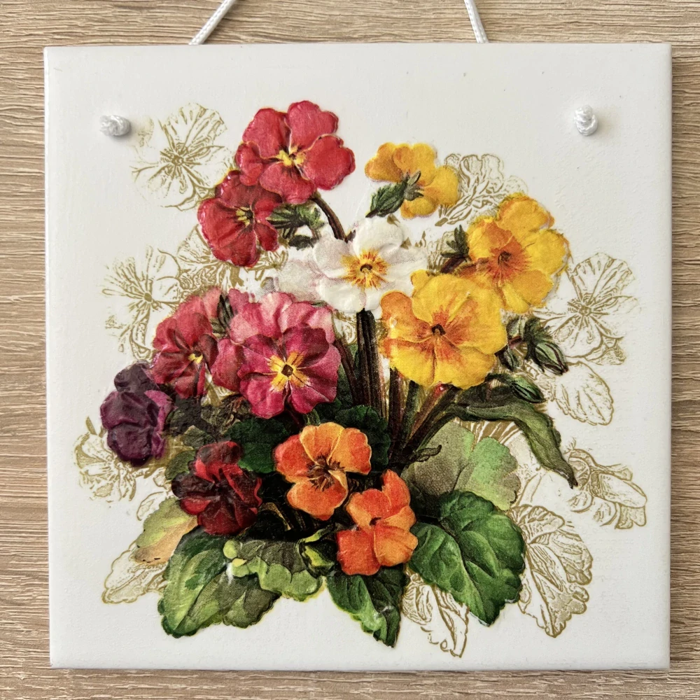 ✨ Dlaždice zdobená technikou Decoupage 3D ✨💜