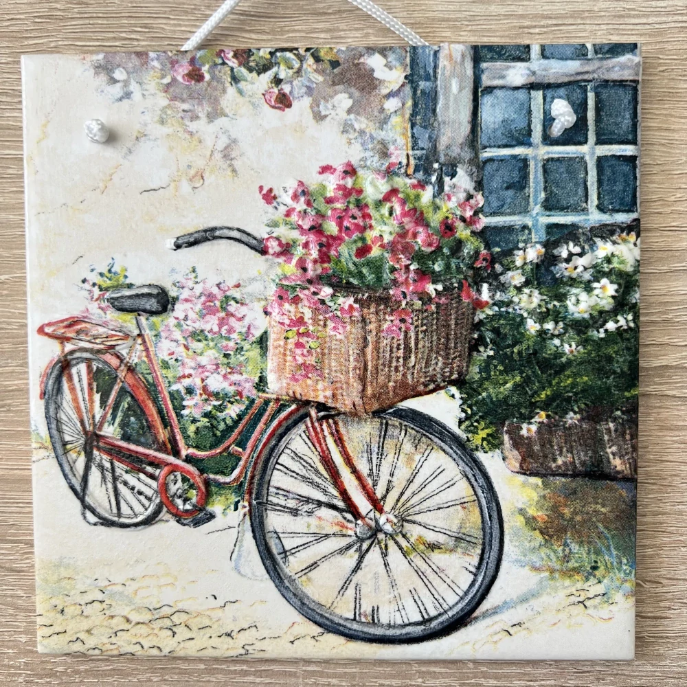💜✨ Dlaždice zdobená technikou Decoupage 3D ✨💜