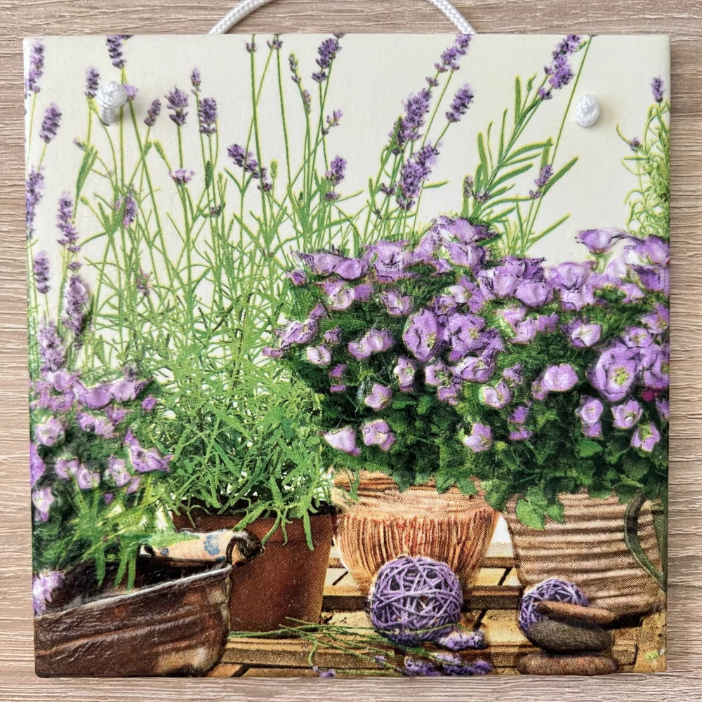 💜✨ Dlaždice zdobená technikou Decoupage 3D ✨💜