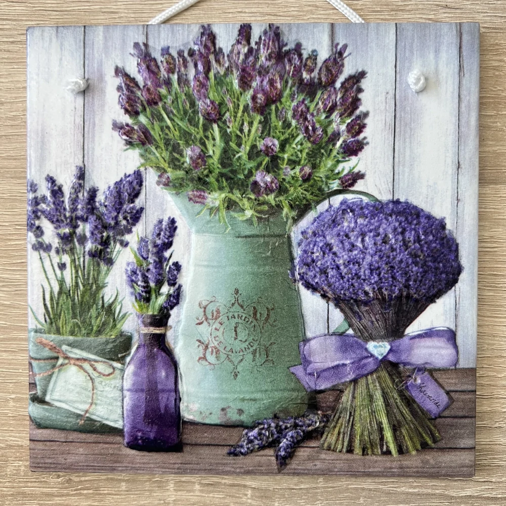 💜✨ Dlaždice zdobená technikou Decoupage 3D ✨💜