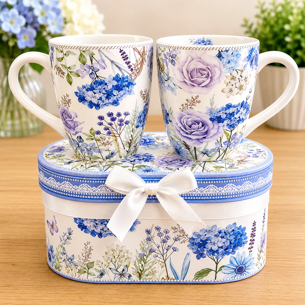 💙 Luxusní porcelánový set hrnků v dárkové krabičce 💙