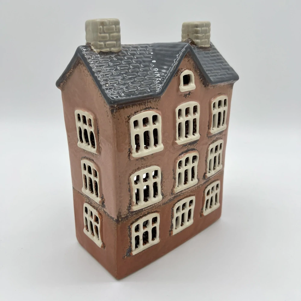 🏡 Keramický domeček na svíčku – hnědý 🏡