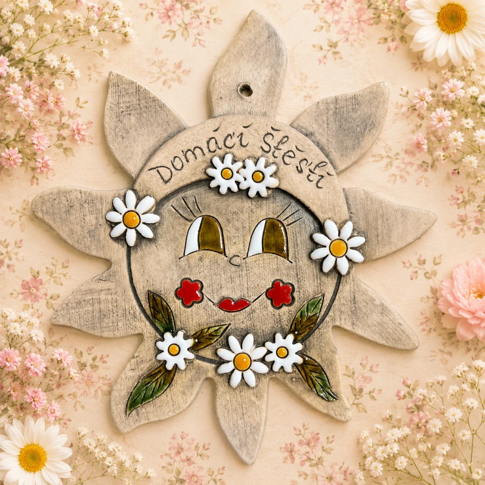 ☀️❤️ Keramické sluníčko „Domácí štěstí“ k zavěšení 🌼