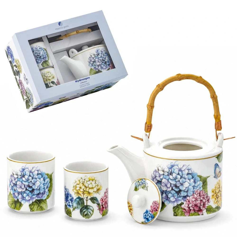 🌸 Čajová souprava pro 2 osoby – Hortenzie (Hydrangea Collection) 🌸
