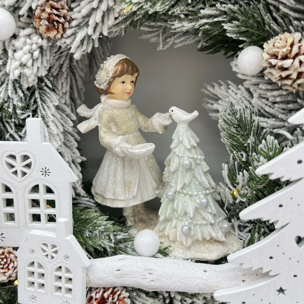 🎄✨ Zimní věnec s osvětlením a figurkou ✨🎄