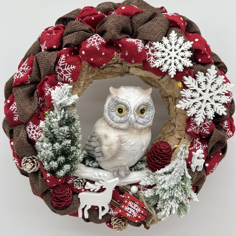 🎄 Vánoční svítící věnec se sovou 🦉
