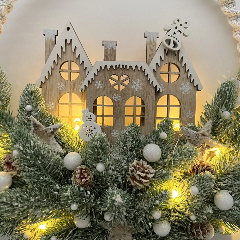 🏡⭐ Závěsná zimní dekorace s domečky a LED osvětlením