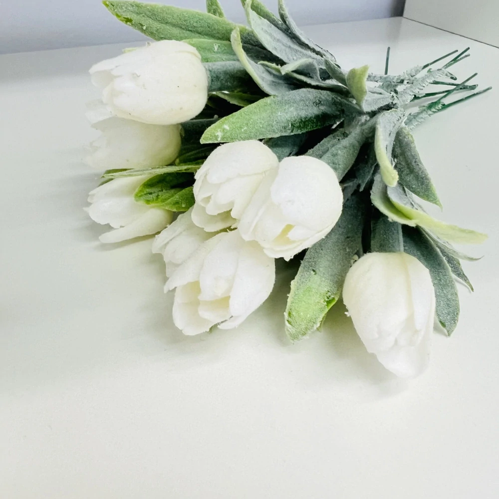 JARNÍ DEKORACE MINI TULIPÁN - BARVA BÍLÁ