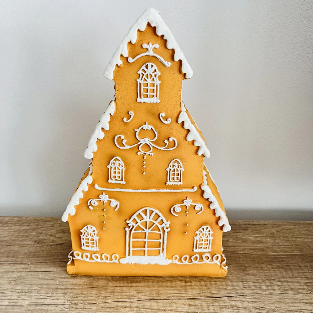 DEKORACE ZIMNÍ PERNÍČKOVÝ DOMEČEK VELKY S LED OSVĚTLENÍM