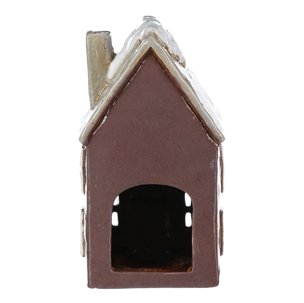 ZIMNÍ KERAMICKÝ DOMEK NA ČAJOVOU SVÍČKU 