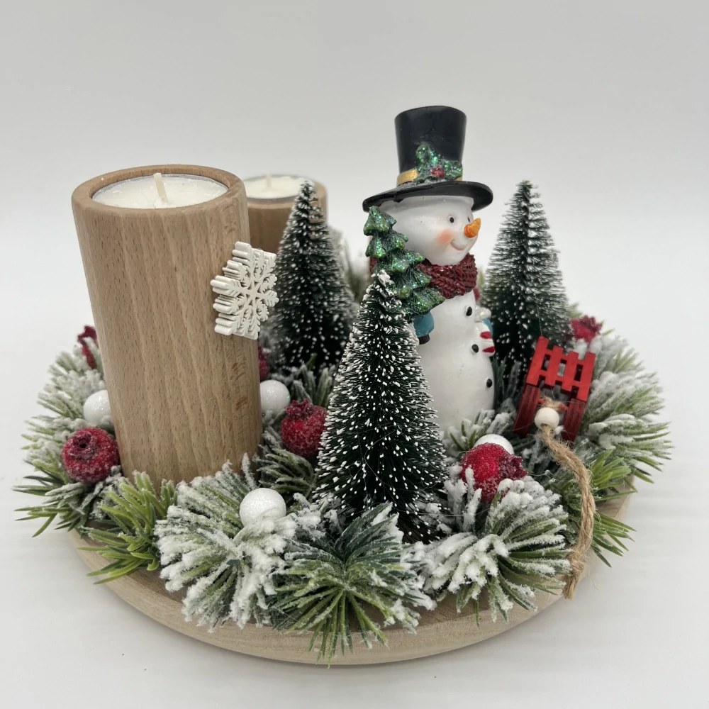 ZIMNÍ DEKORACE ADVENTNÍ SVÍCEN NA ČAJOVÉ SVÍČKY 