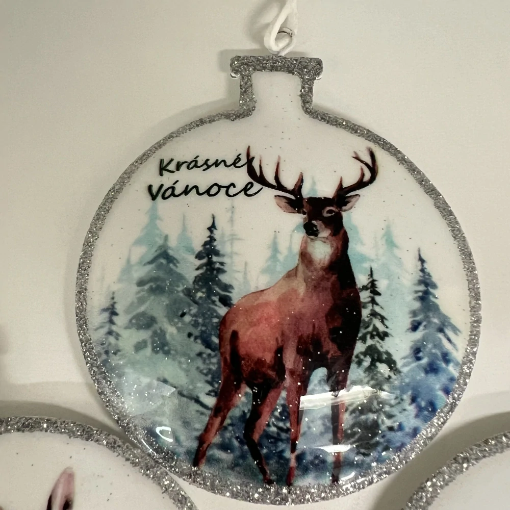🎄 Kovové vánoční ověsky – baňky s lesními motivy | mix 3 druhů