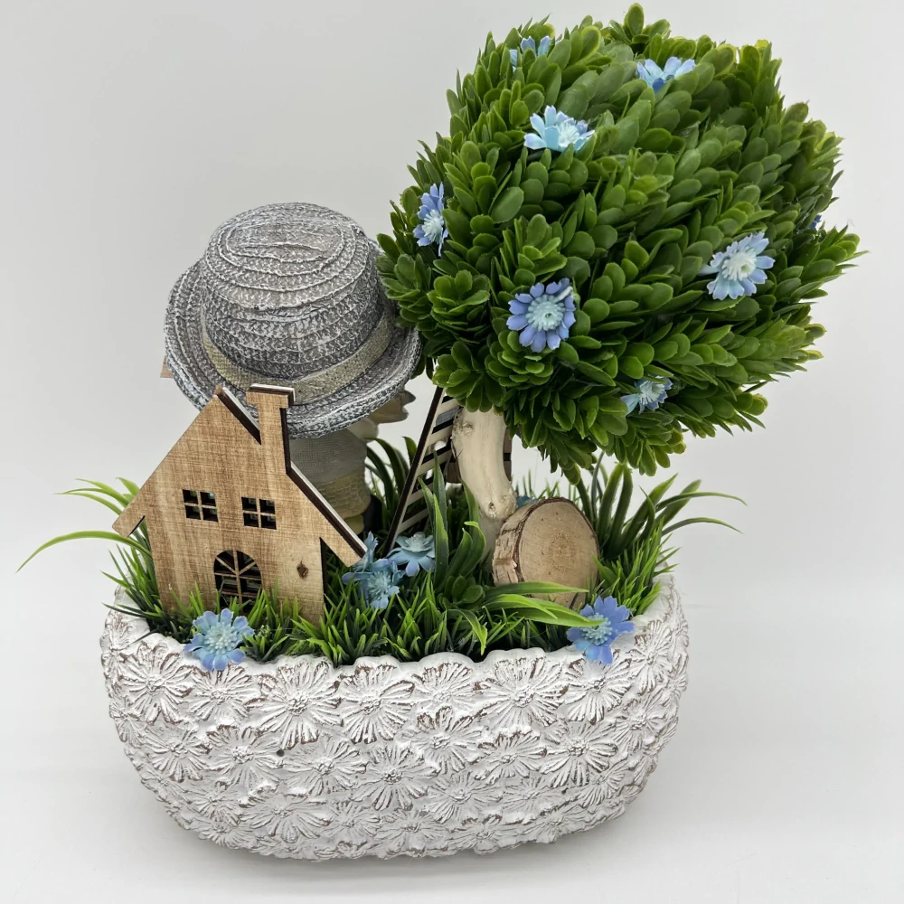 🌿👦 Dekorační aranžmá s chlapečkem 👦🌿