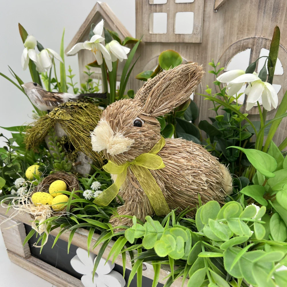 🏡🐰 Dekorační dřevěný domek se zajíčkem 🐰🏡