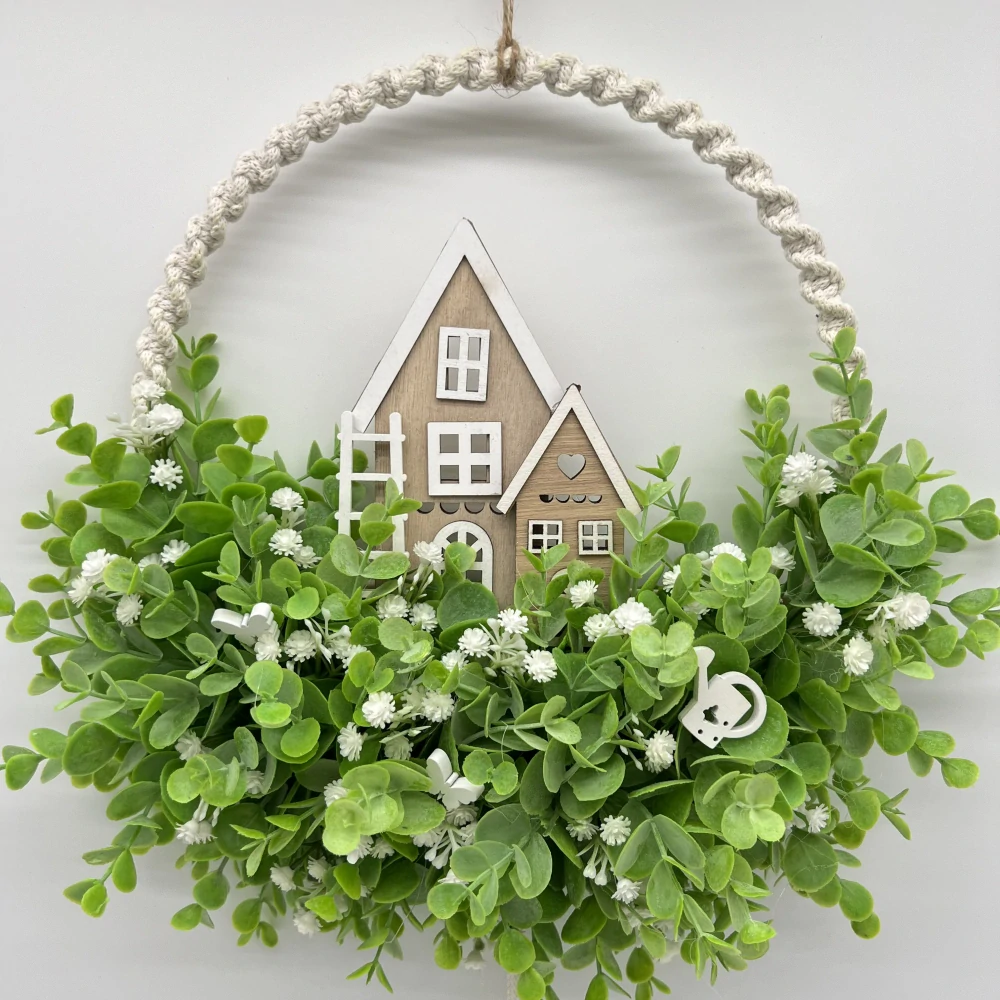 🌿 Jarní věnec s domečky 🏡