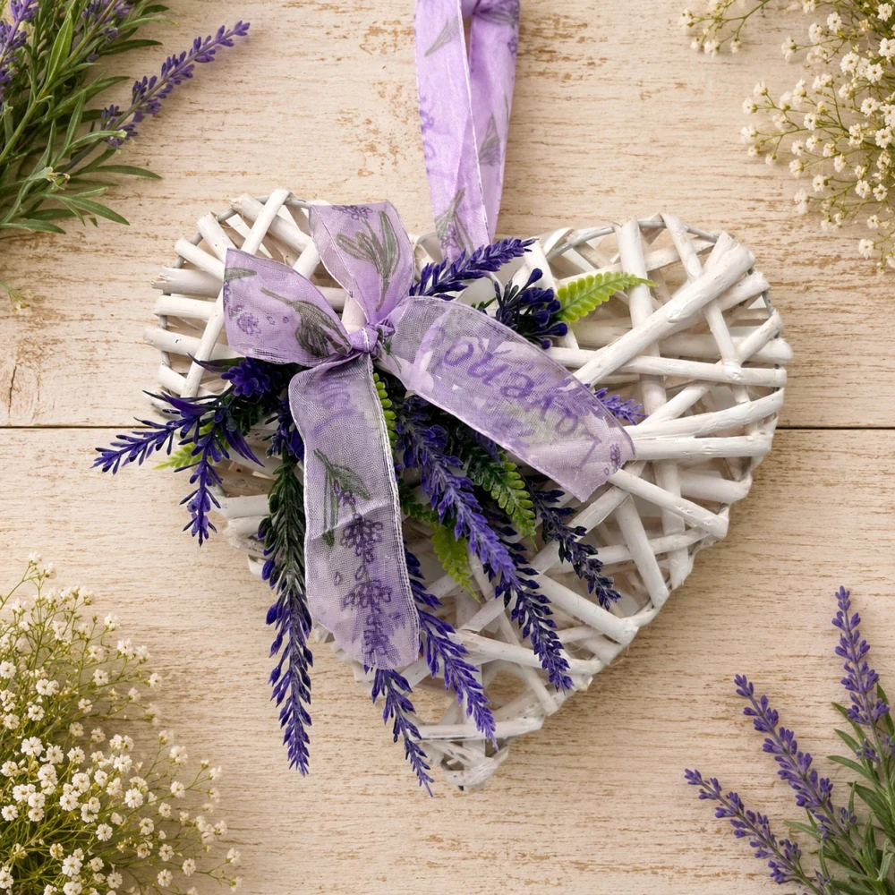 💜🪻 Proutěné srdce s levandulí – romantická dekorace ✨