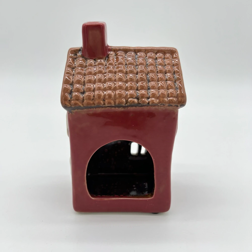 🏡 Keramický domeček na svíčku – červený 🏡