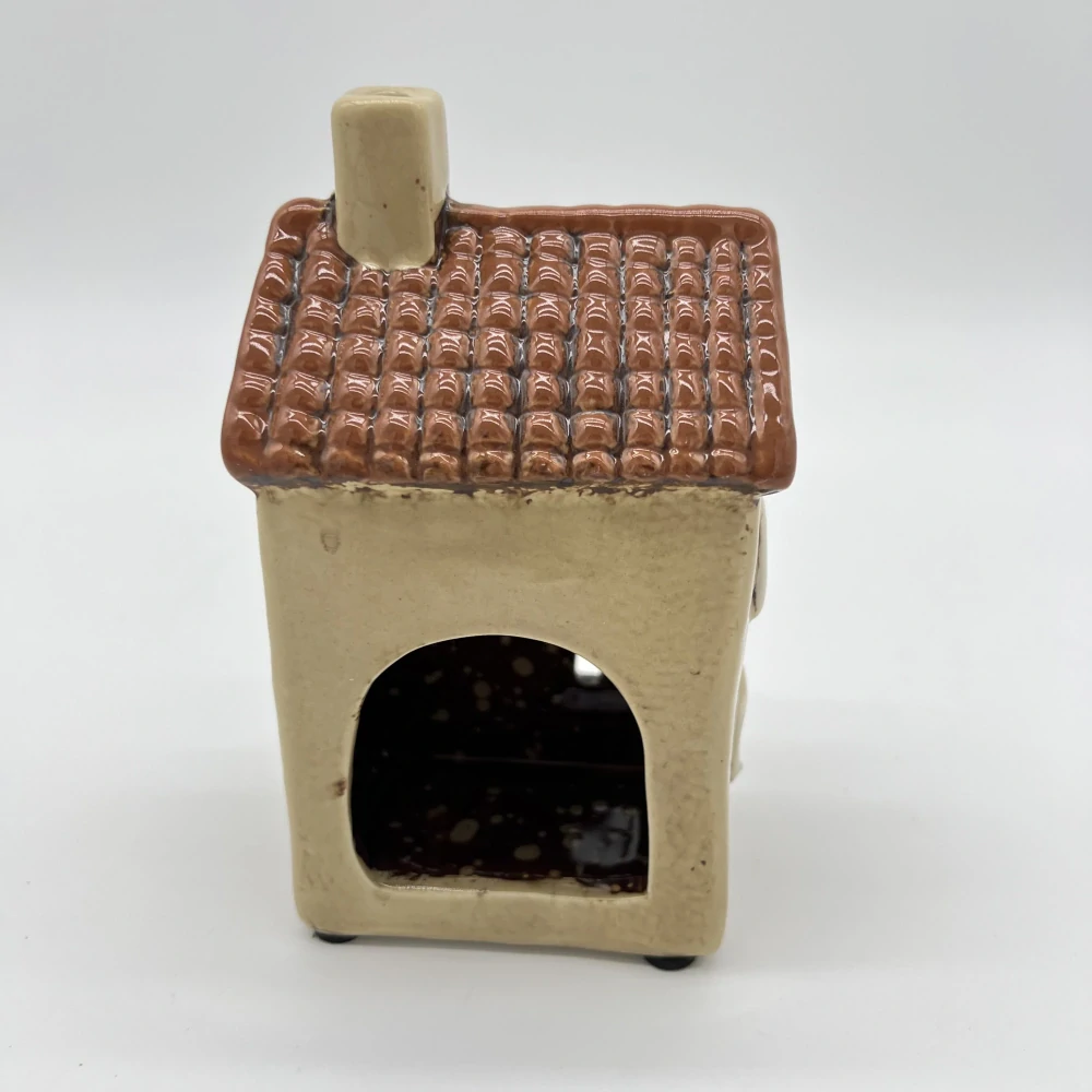 🏡 Keramický domeček na svíčku – krémový 🏡