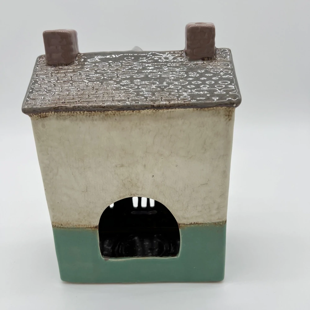 🏡 Keramický domeček na svíčku – tyrkysový 🏡