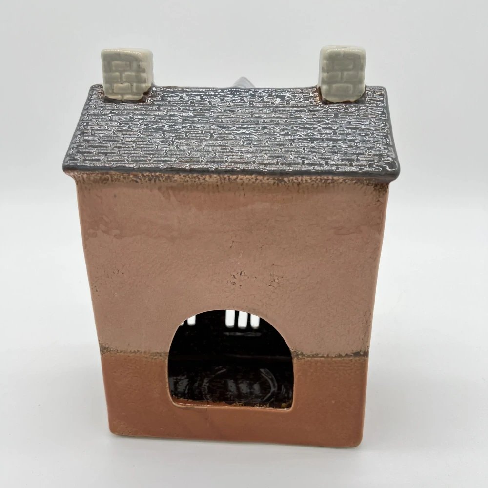 🏡 Keramický domeček na svíčku – hnědý 🏡