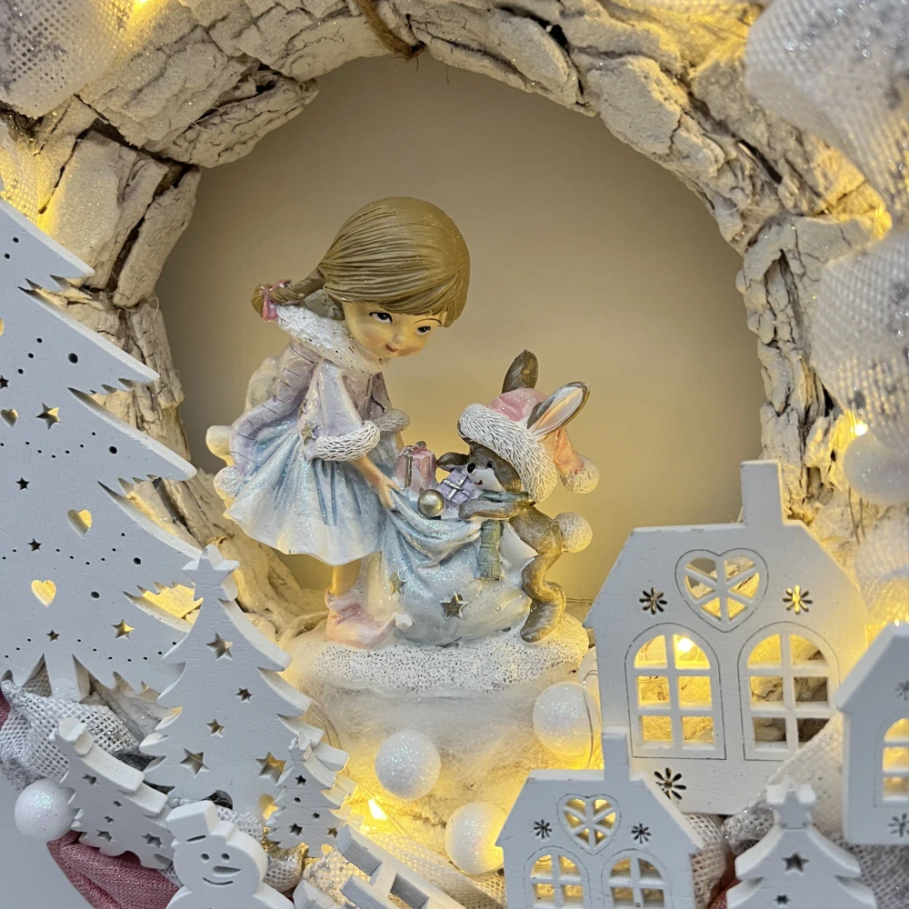 🎄✨ Zimní věnec s osvětlením a figurkou ✨🎄