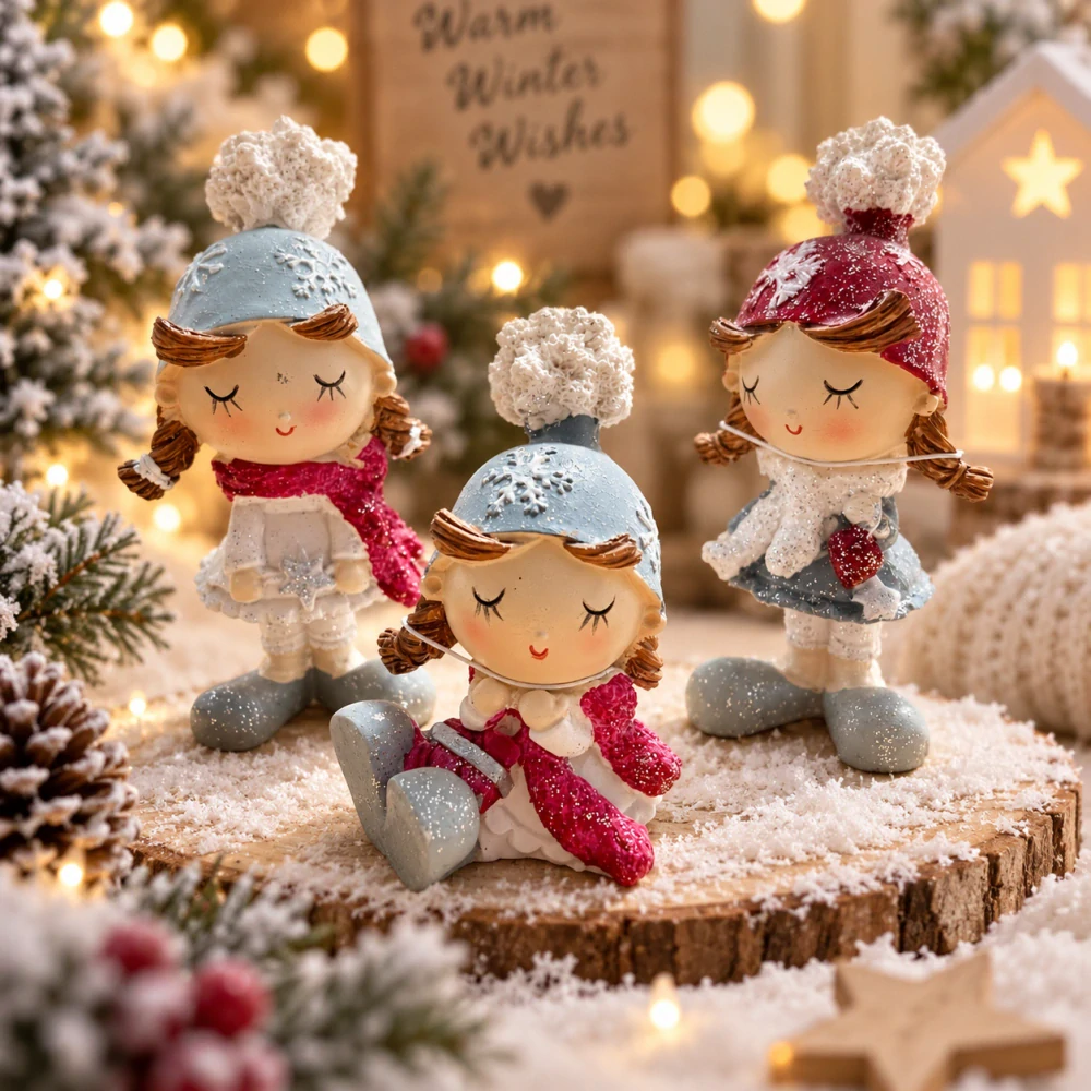 ❄️ Zimní figurka holčička – 3 druhy ❄️