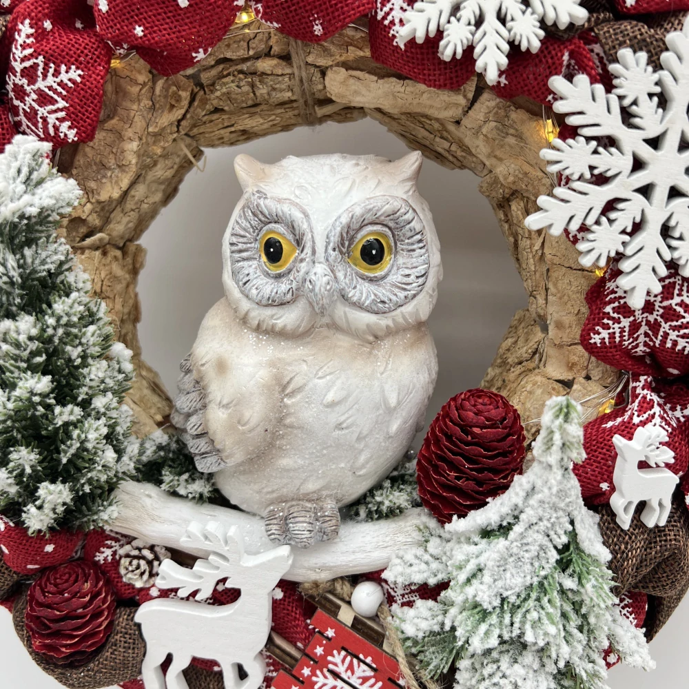 🎄 Vánoční svítící věnec se sovou 🦉