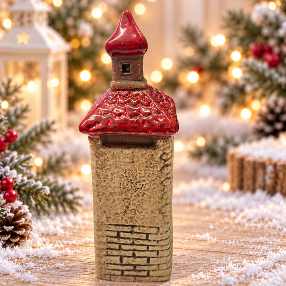 🏠✨ Keramická věž s LED osvětlením ❤️❄️