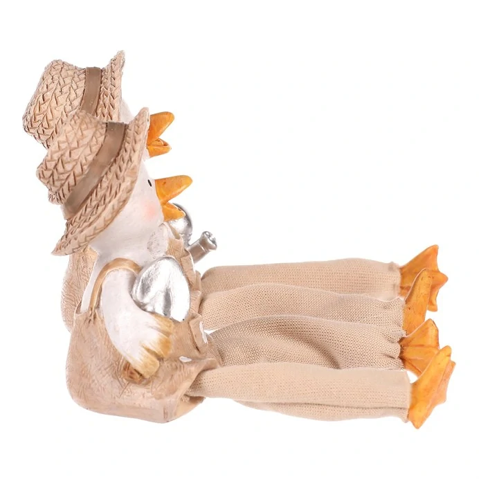 JARNÍ DEKORACE FIGURKA KACHNY SEDÍCÍ - DVA DRUHY - CHLAPEC A DÍVKA 