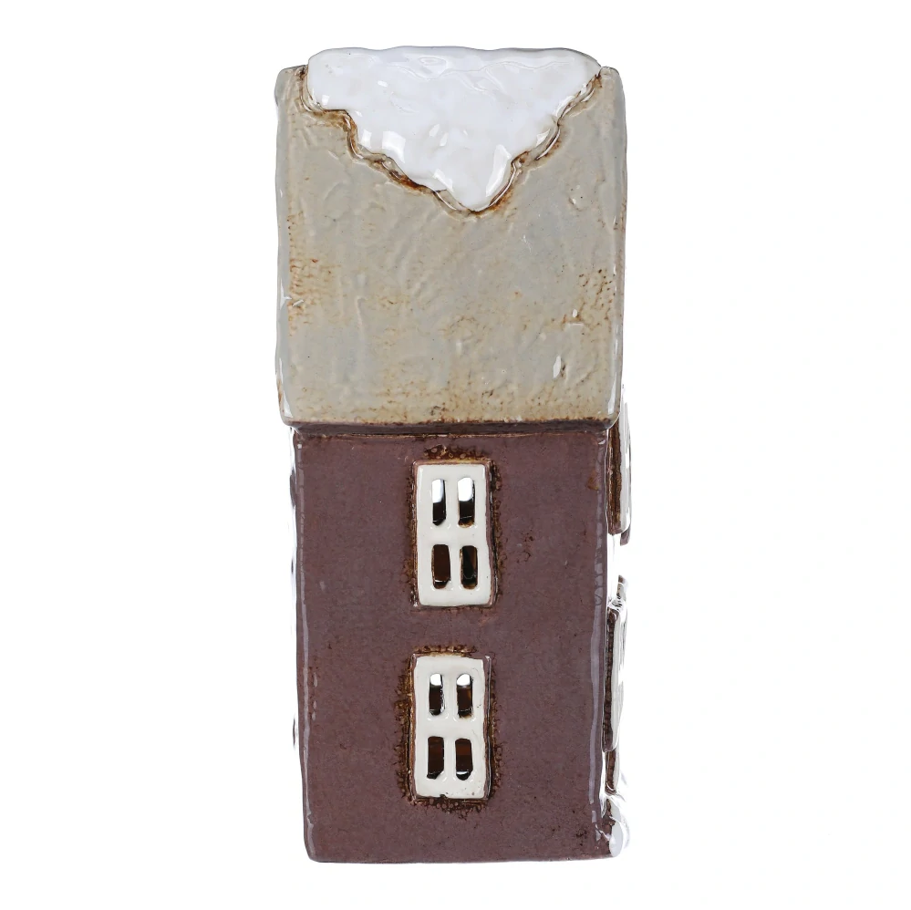 ZIMNÍ KERAMICKÝ DOMEK NA ČAJOVOU SVÍČKU 