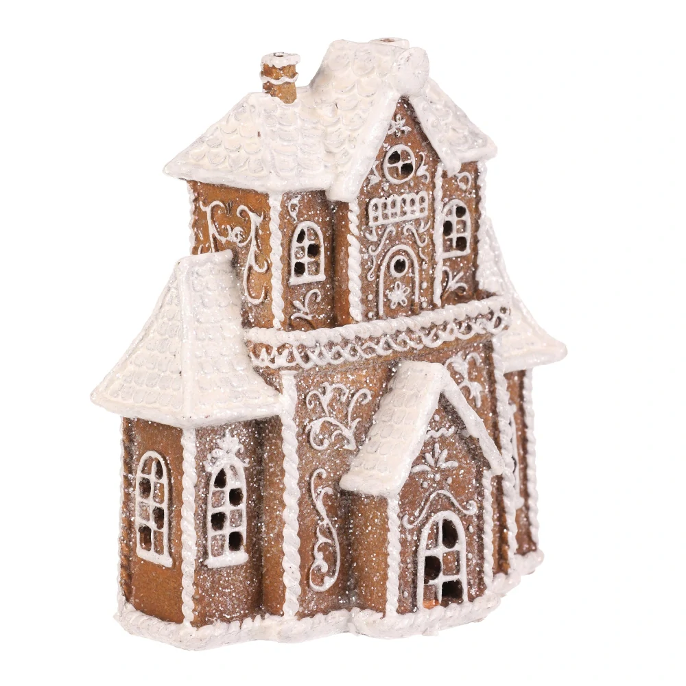 ZIMNÍ DEKORACE PERNÍKOVÝ DOMEČEK S LED OSVĚTLENÍM 