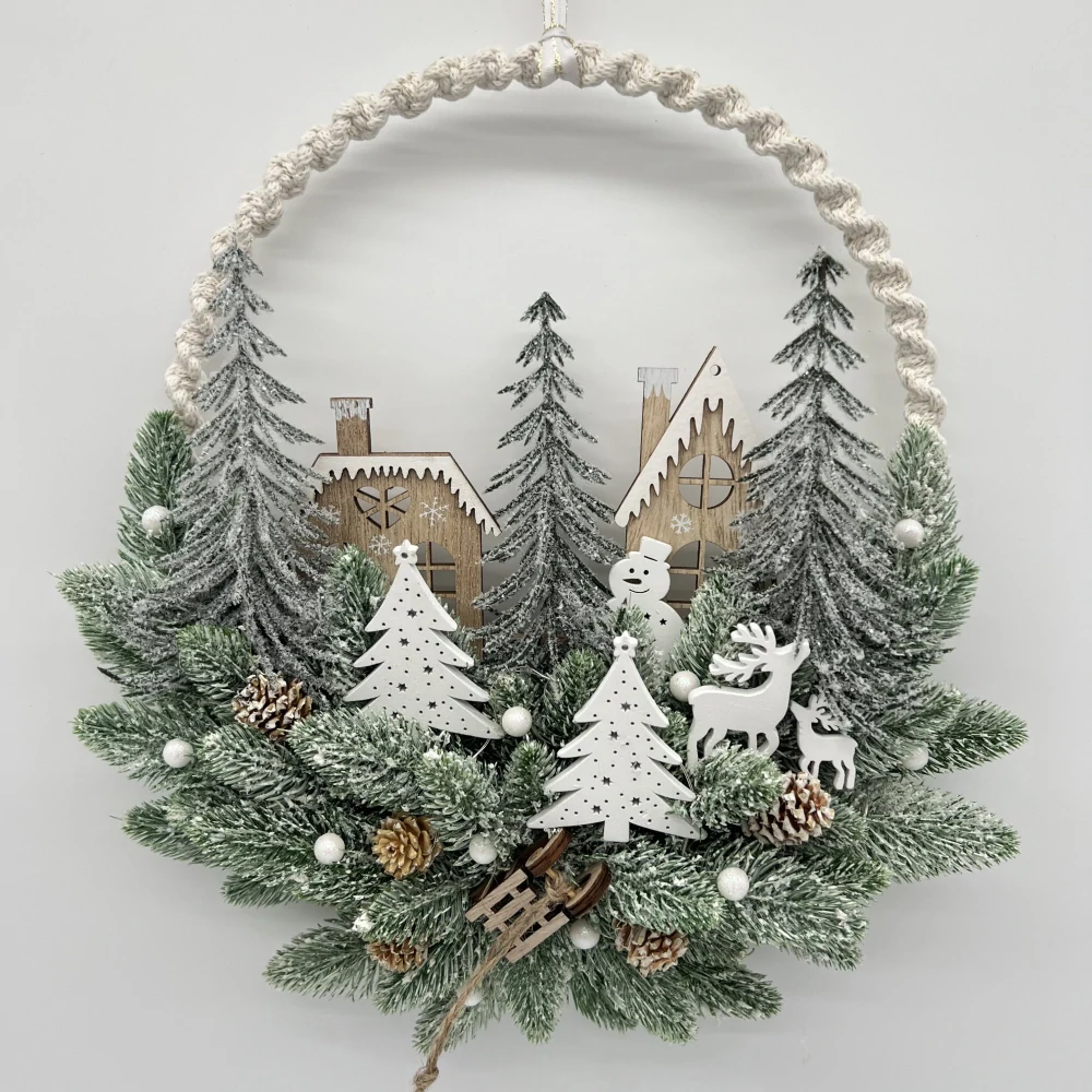 🎄 Zimní LED věneček „Tichý les na Štědrý večer“