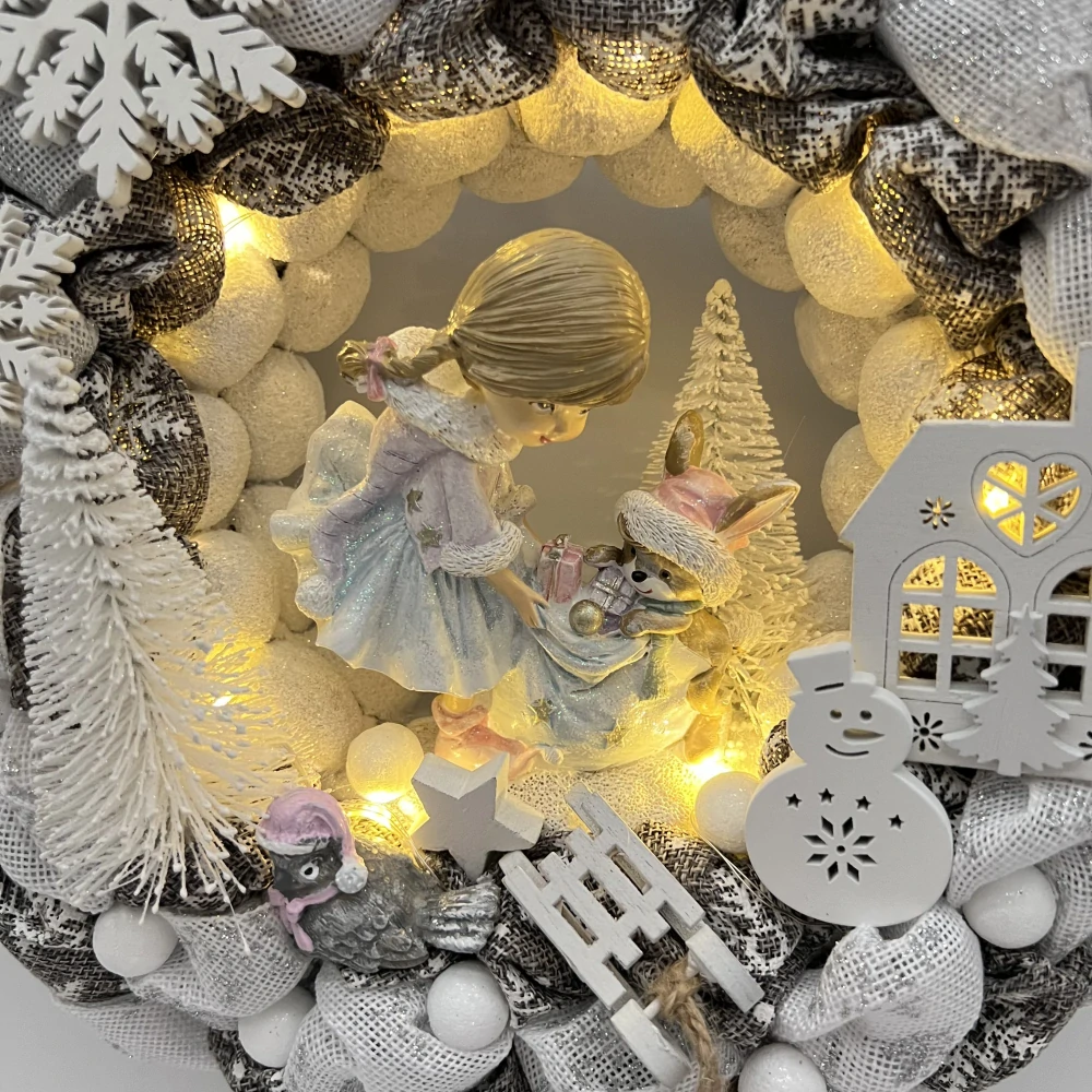 ❄️ Zimní LED věneček „Pohádková zima“