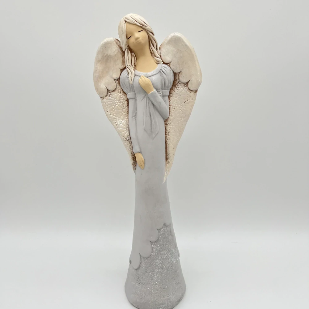 🤍 Elegantní andělka v šedých šatech