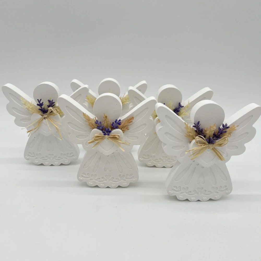 👼🤍 Andělská dekorace – levandule & obilí (12 cm) 🤍👼