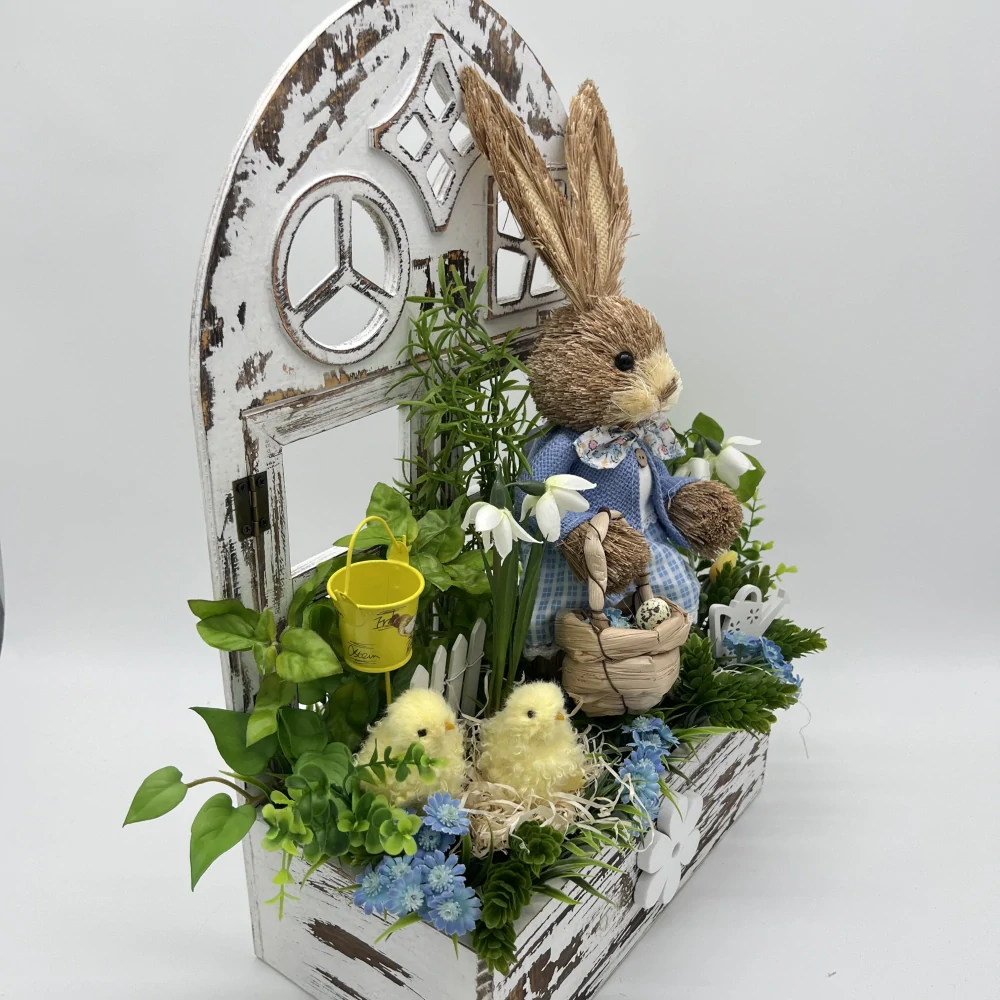 🐰🌸 Velikonoční dekorace se zajíčkem a kuřátky 🌸🐣