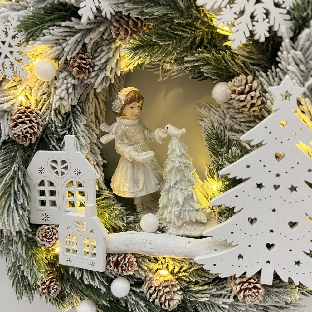 🎄✨ Zimní věnec s osvětlením a figurkou ✨🎄