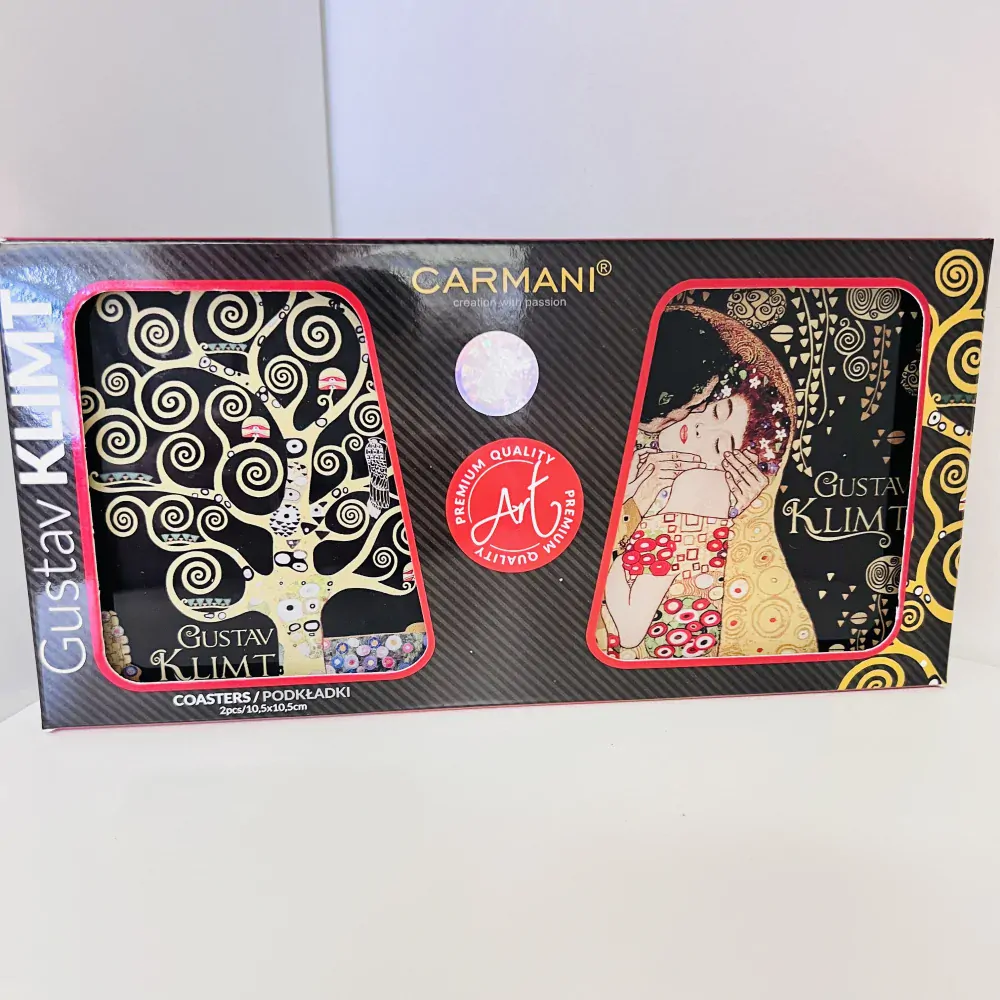 SADA SKLENĚNÝCH PODTÁCKŮ MOTIV GUSTAV KLIMT 