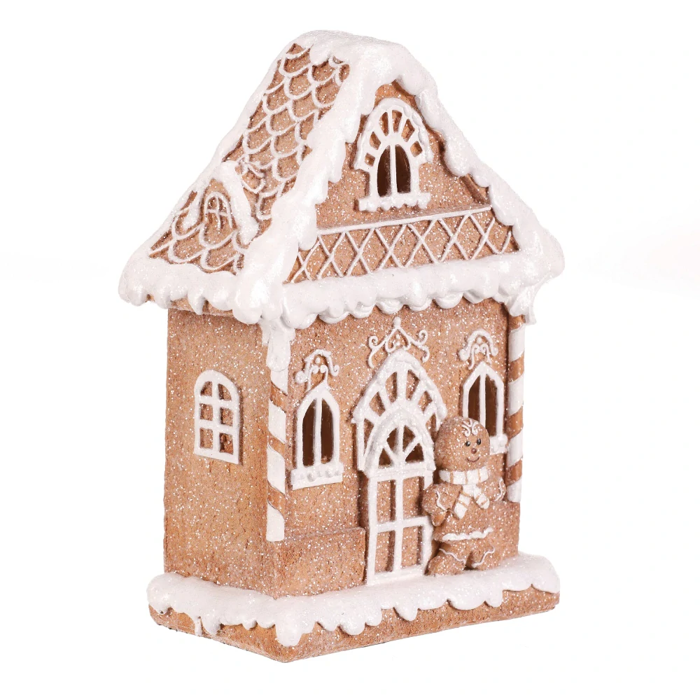 ZIMNÍ DEKORACE PERNÍČKOVÝ DOMEČEK S LED OSVĚTLENÍM