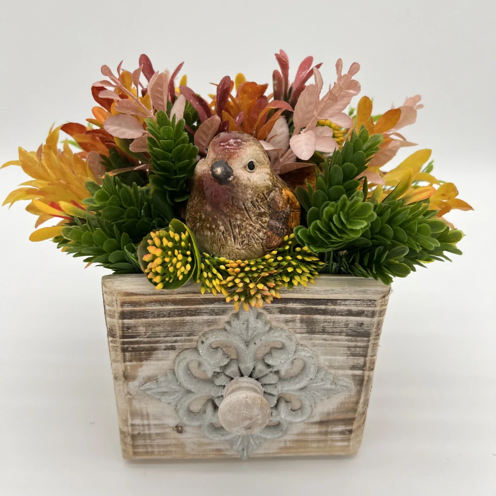 PODZIMNÍ DEKORACE TRUHLÍČEK ZDOBENÝ 