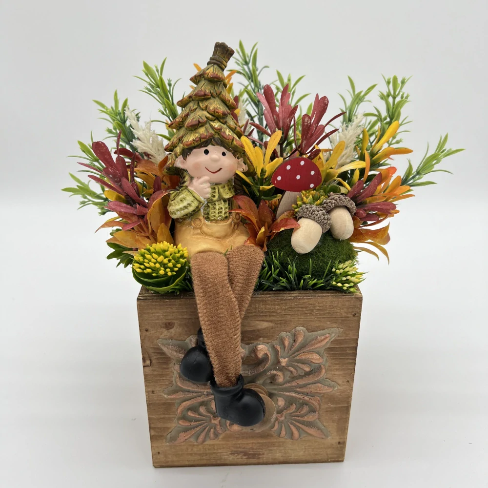 PODZIMNÍ DEKORACE ZDOBENÝ TRUHLÍČEK 