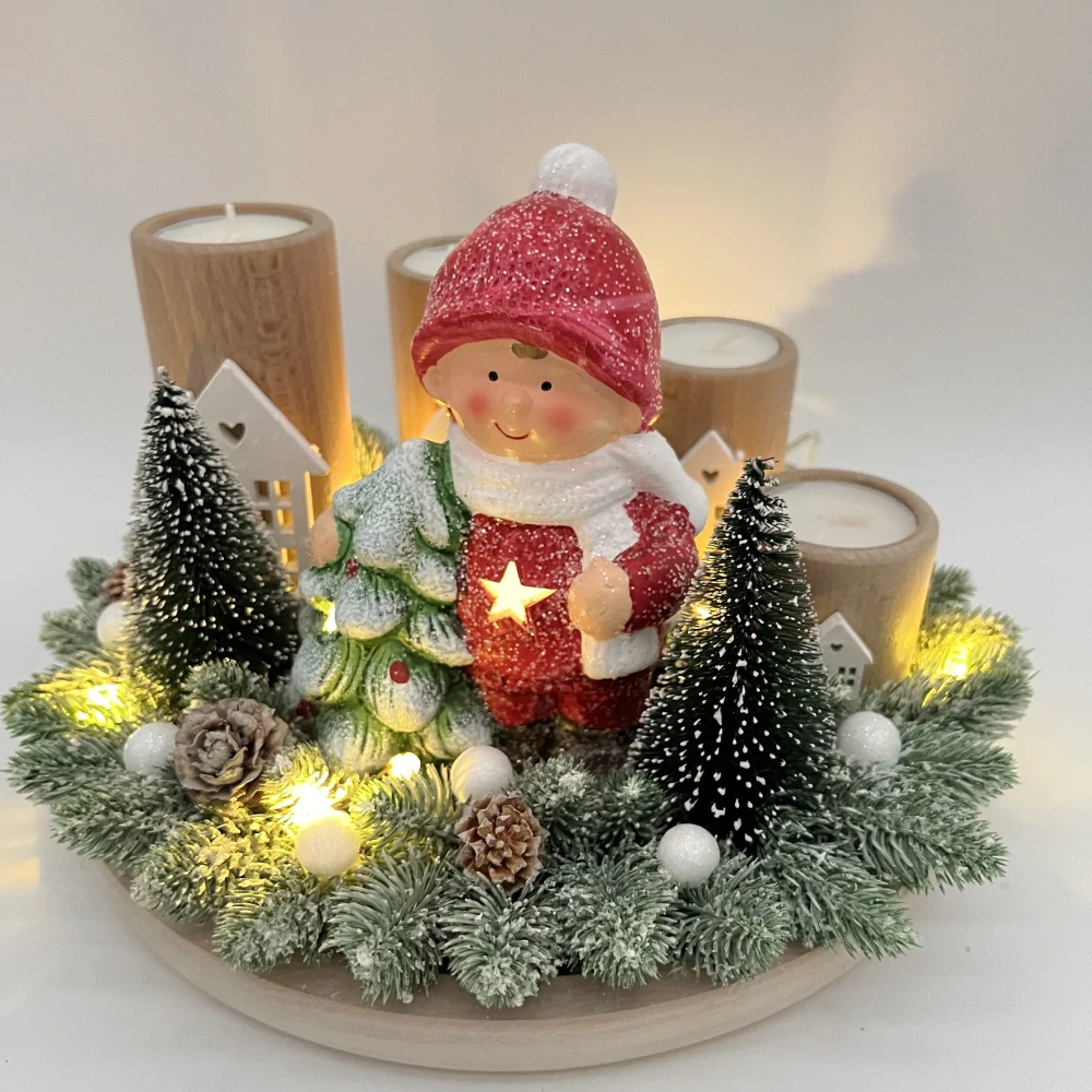 ZIMNÍ DEKORACE ADVENTNÍ SVÍCEN NA ČAJOVÉ SVÍČKY 