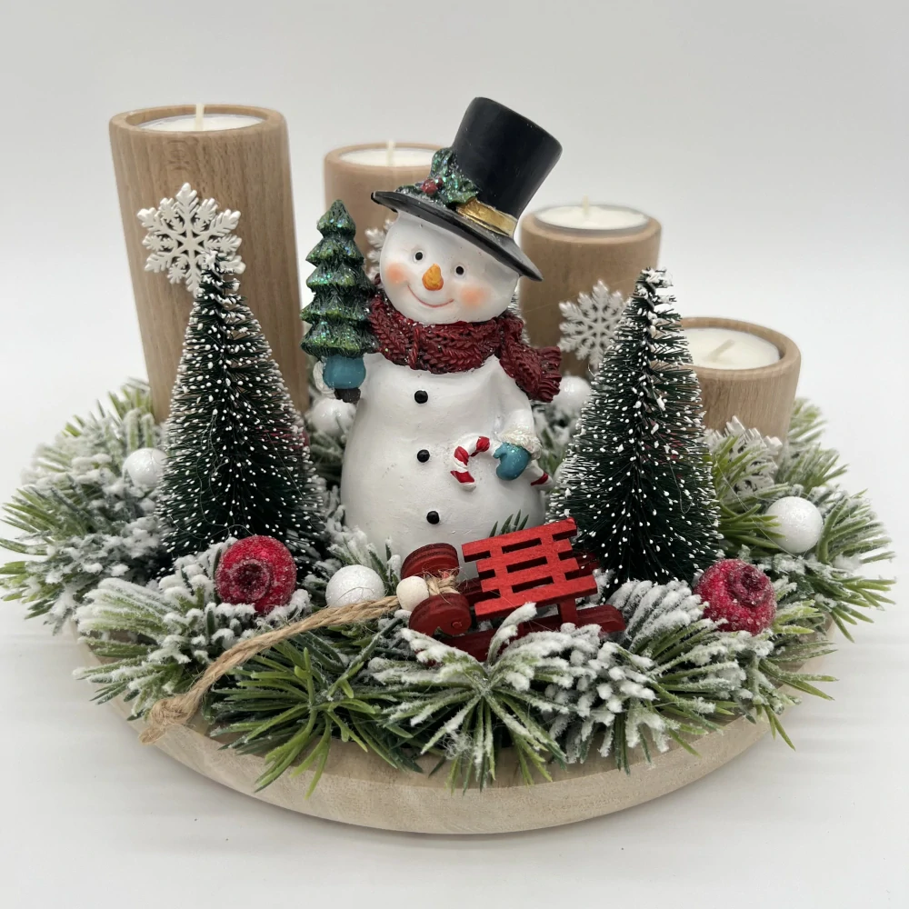 ZIMNÍ DEKORACE ADVENTNÍ SVÍCEN NA ČAJOVÉ SVÍČKY 