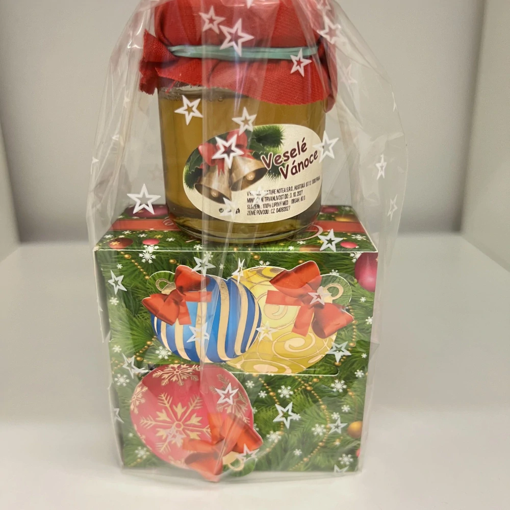 🎁 Vánoční dárkový balíček – med & čaje „Veselé Vánoce“
