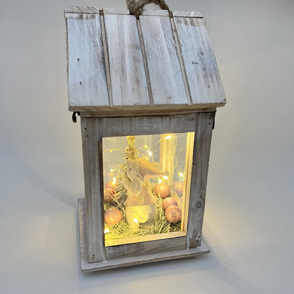 🎄 Vánoční LED lucerna „Myška u stromečku“