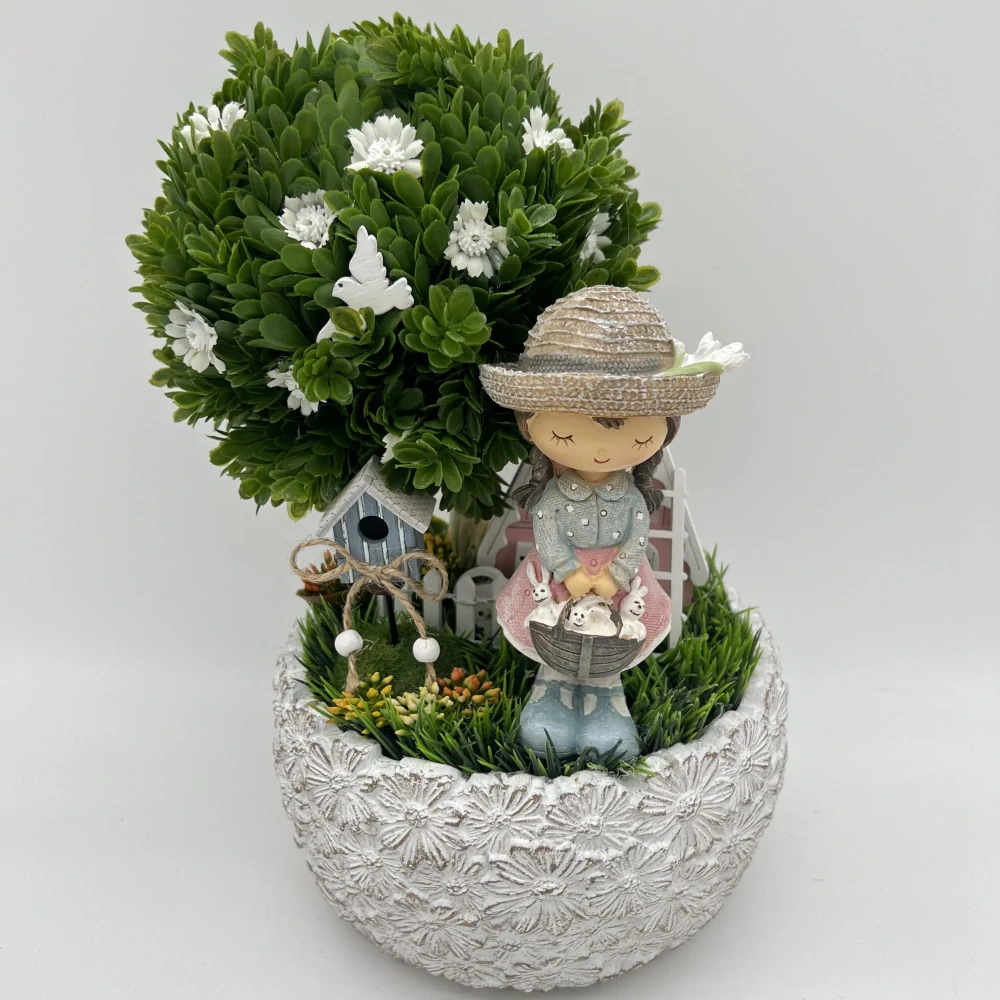 🌿👧 Dekorační aranžmá s holčičkou 👧🌿