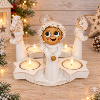 ADVENTNÍ SVÍCEN NA ČAJOVÉ SVÍČKY  - KULATÝ 