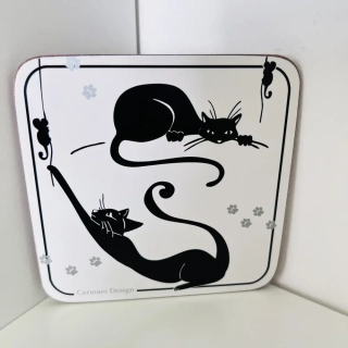 KORKOVÝ PODTÁCEK MOTIV KOČKY 