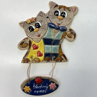 DEKORACE NA ZAVĚŠENÍ KOČKY  - ŠŤASTNÝ DOMOV - MIX BAREV